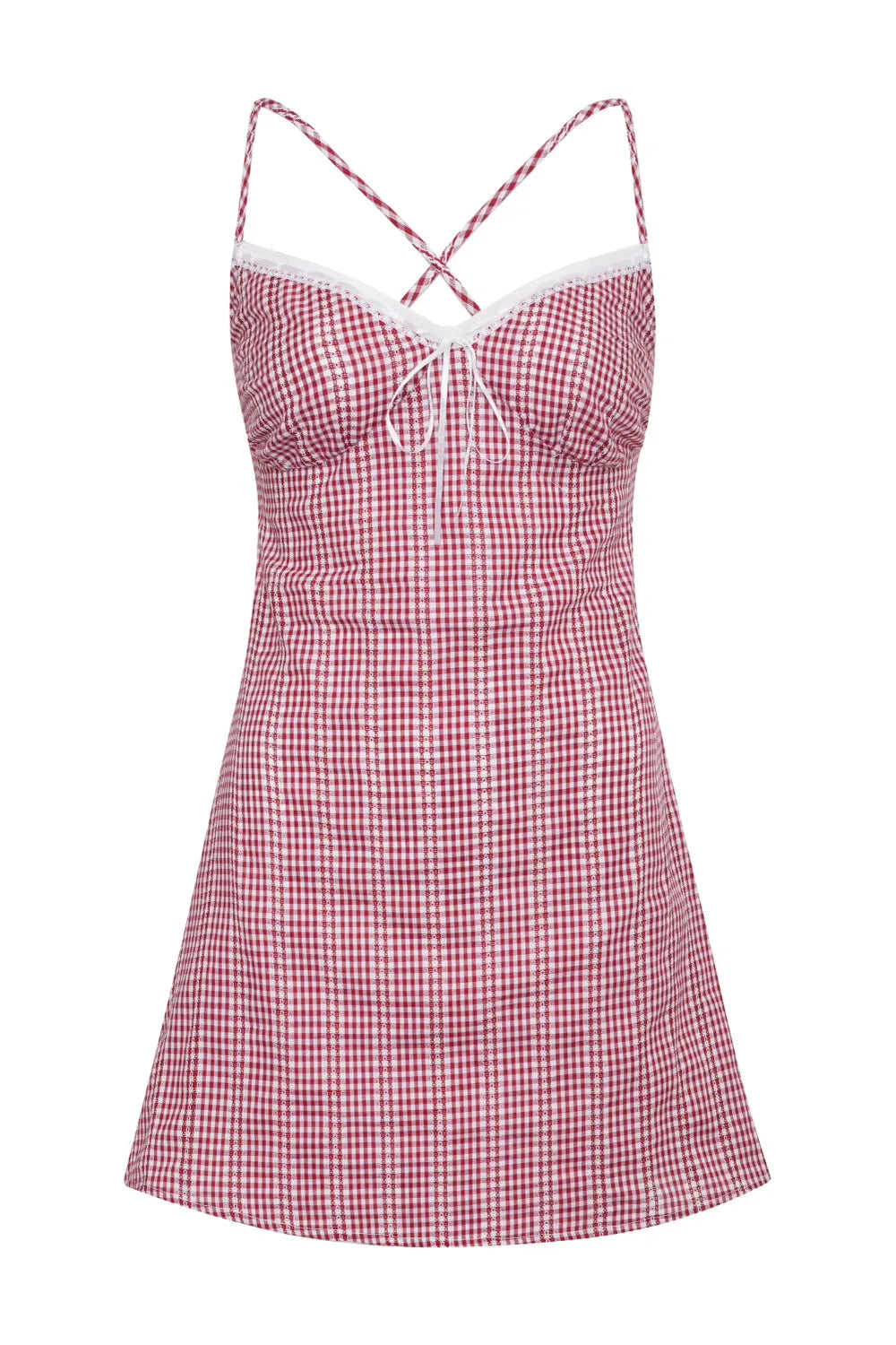 Red gingham dress sales