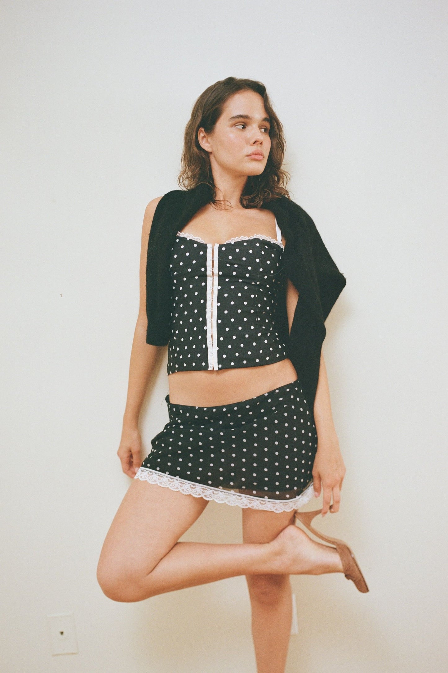 THE ROXY MINI SKIRT IN POLKA DOT