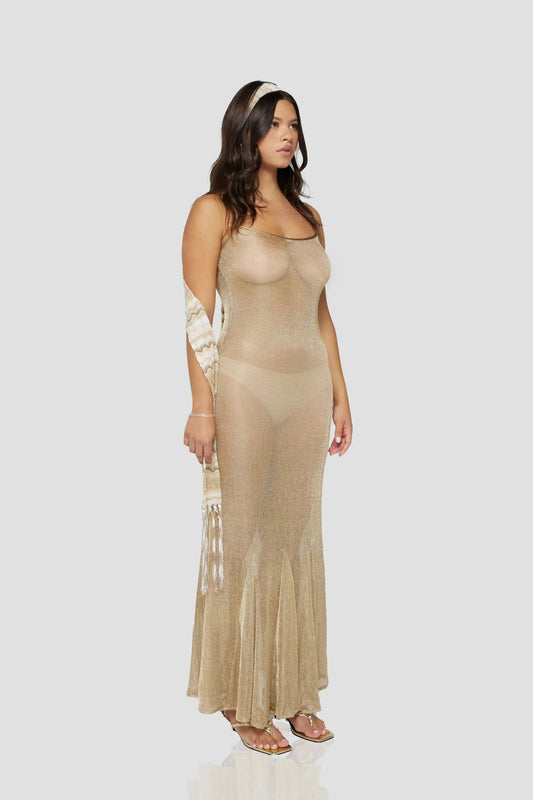 THE SERAFINA DRESS IN GOLD