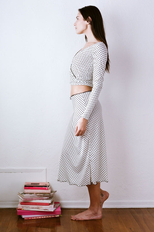 THE POLKA DOT WRAP TOP