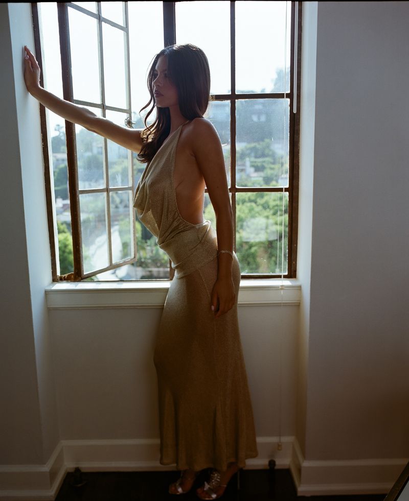 THE JESSIE SLIP SKIRT IN GOLD