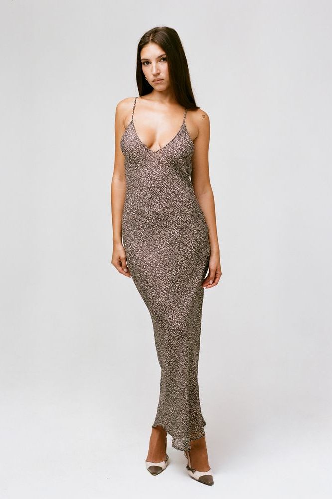 cheetah maxi dress THE JORDAN MAXI DRESS IN MICRO MINI CHEETAH M