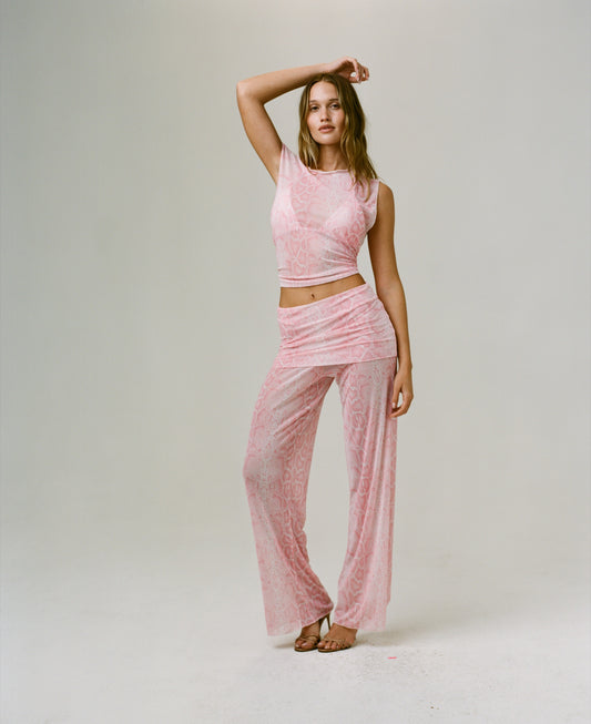 THE ADDISON PANT IN PINK SNAKE
