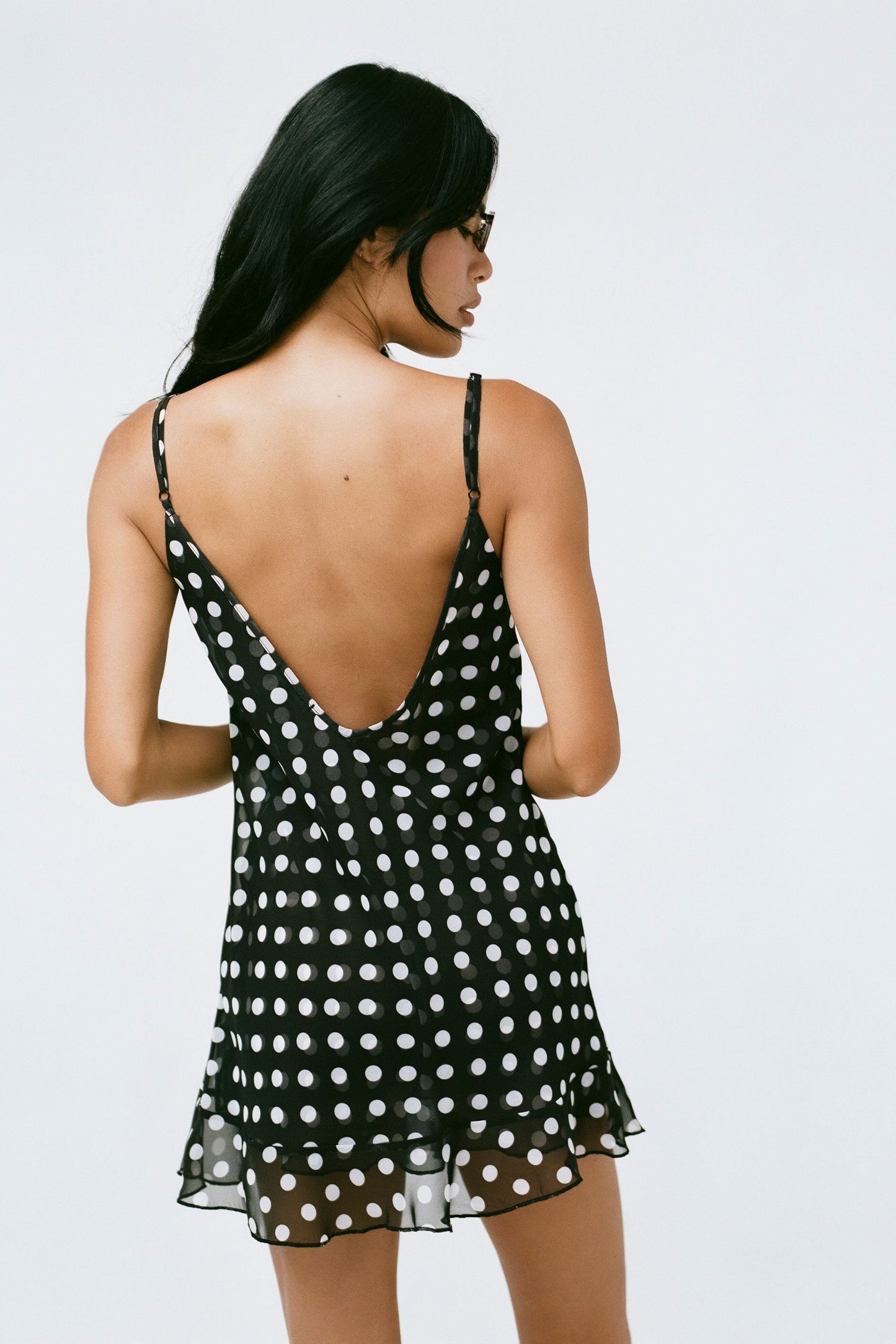 THE BUTTERFLY DRESS IN BLACK & WHITE DOT