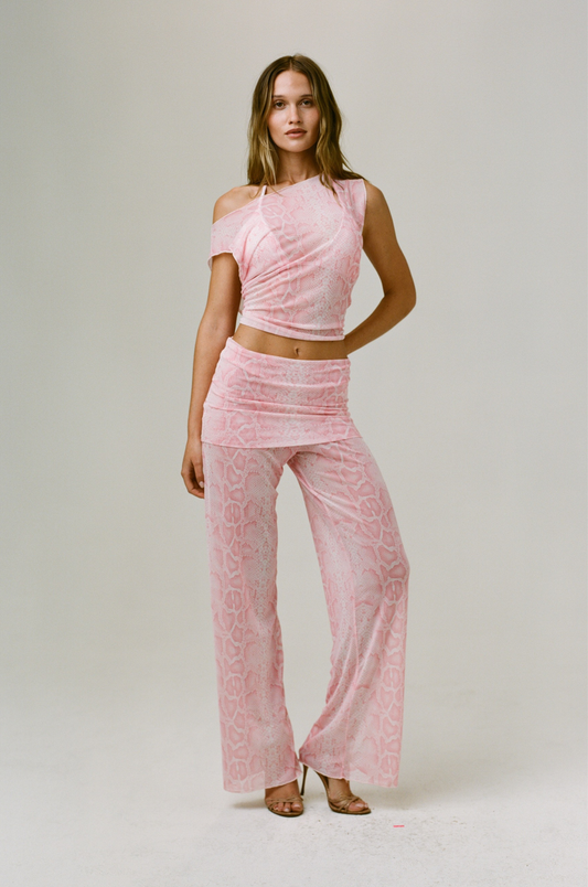 THE ADDISON PANT IN PINK SNAKE