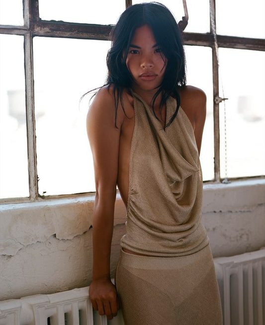 THE ELSA TOP IN GOLD