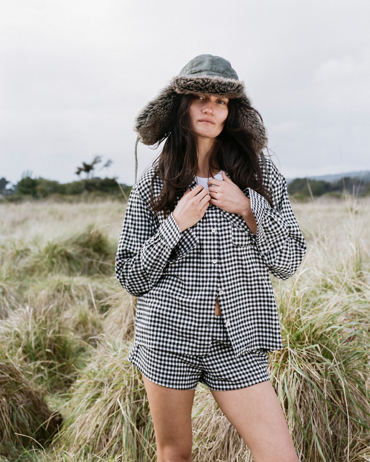 The Olive Flannel in Black & White