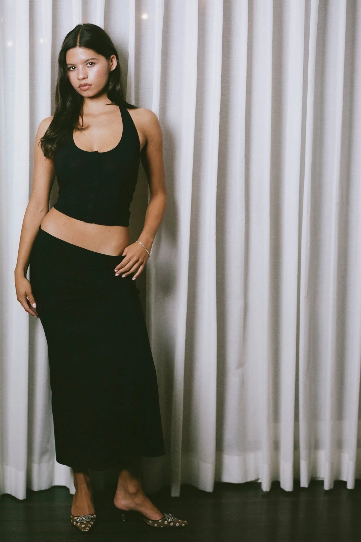 THE JESSIE SLIP SKIRT IN BLACK