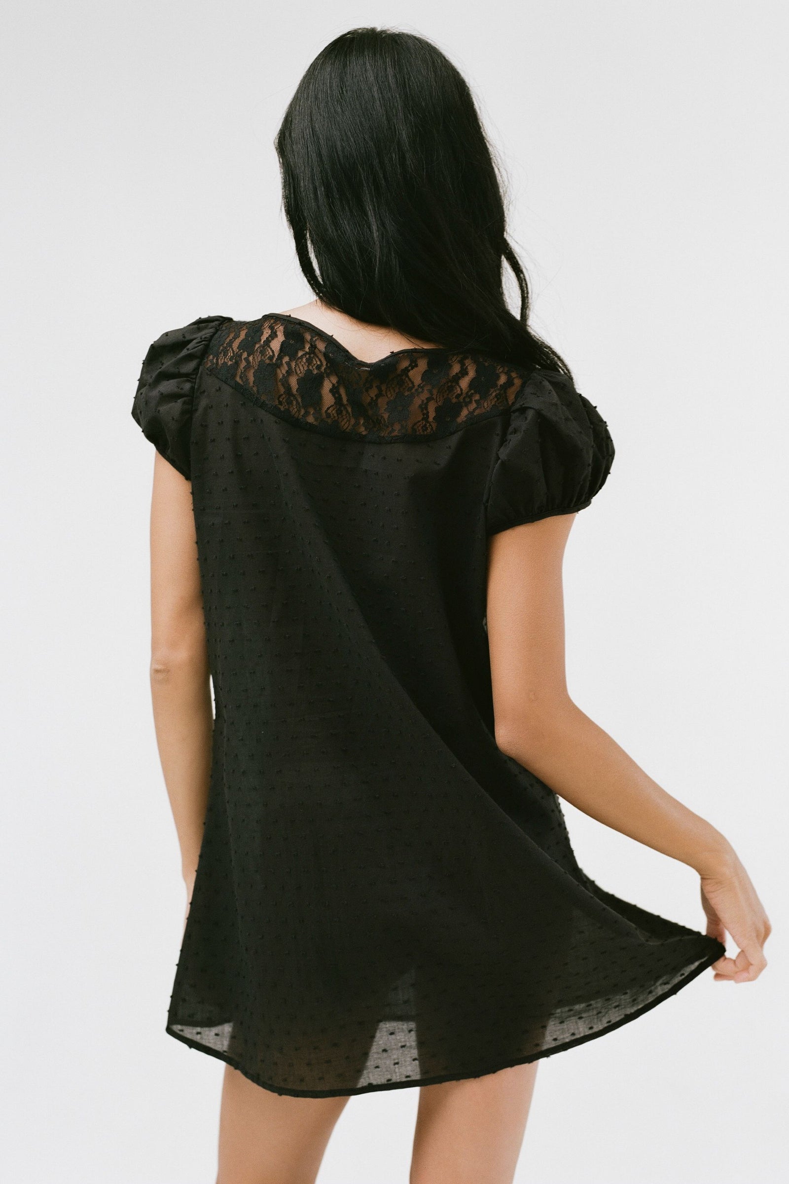bella venice black lace dress Bella Venice The Chloe Lace Trim Mini Slipdress in Black at Nordstrom, Size X-Large