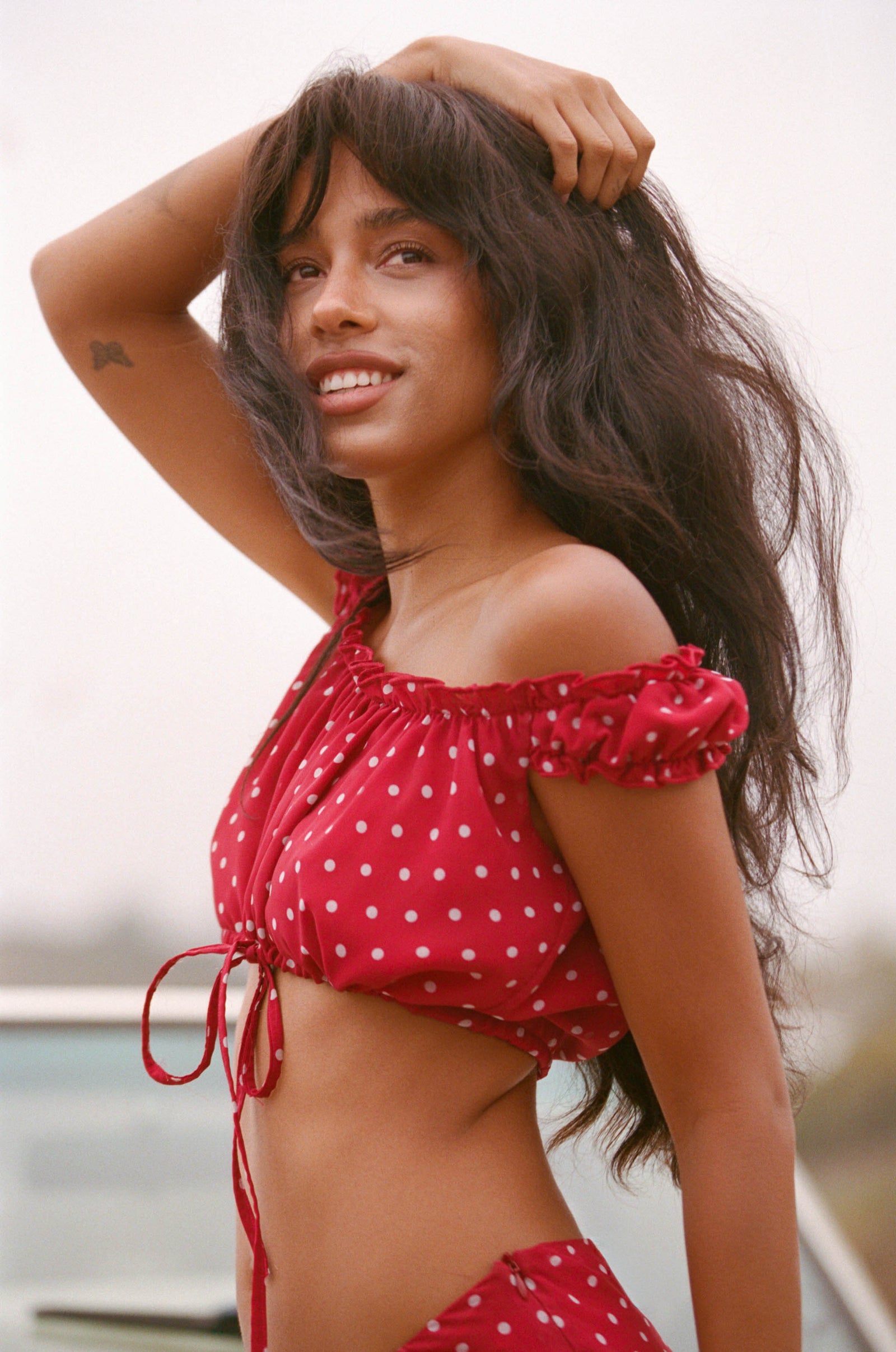 THE ROSIE TOP IN RED POLKA DOT