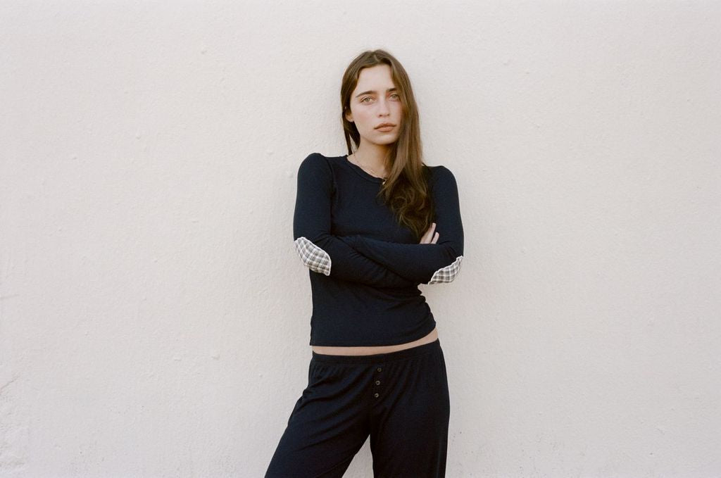 THE PATCHWORK TEE IN NAVY