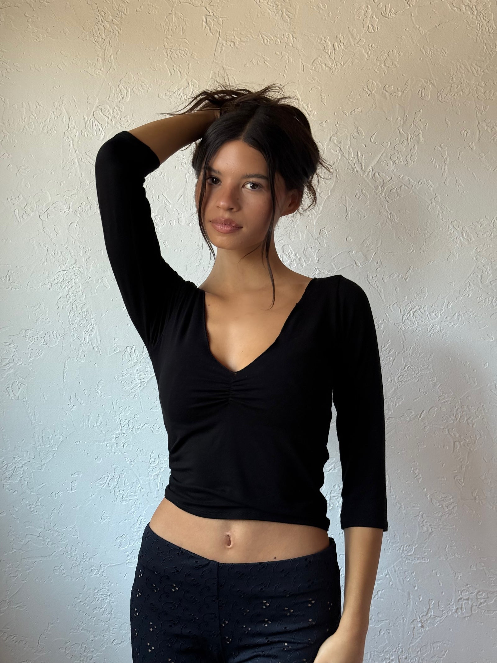 THE V-NECK TEE IN BLACK