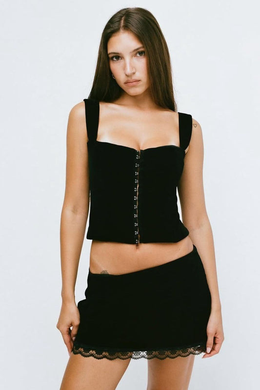 THE LUCILLE SKIRT IN BLACK VELVET