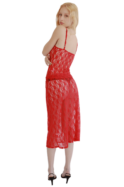 the lucy slip skirt in red