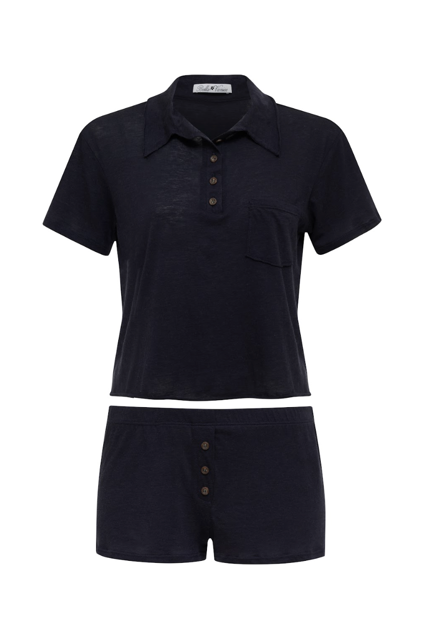 Amelia Polo Tee in Navy