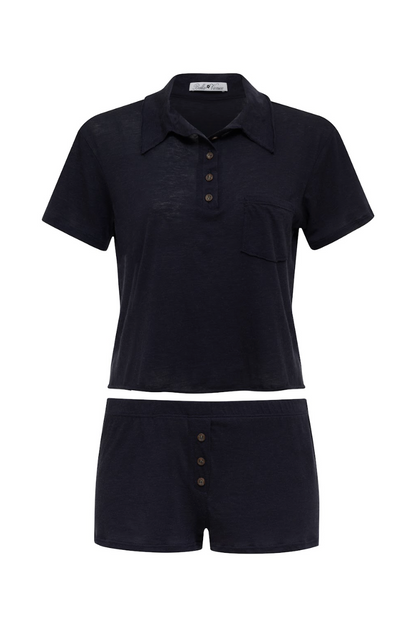 Amelia Polo Tee in Navy