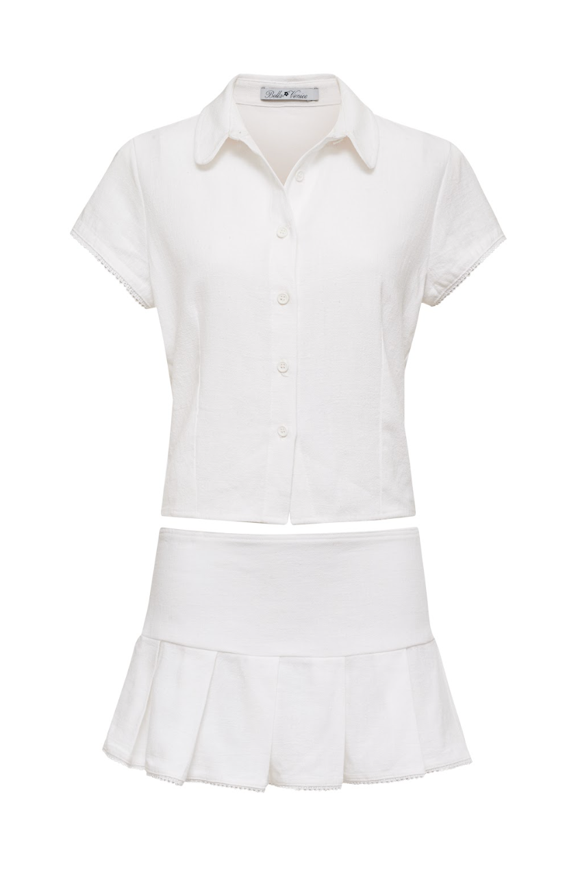 The Elena Button up Shirt in White