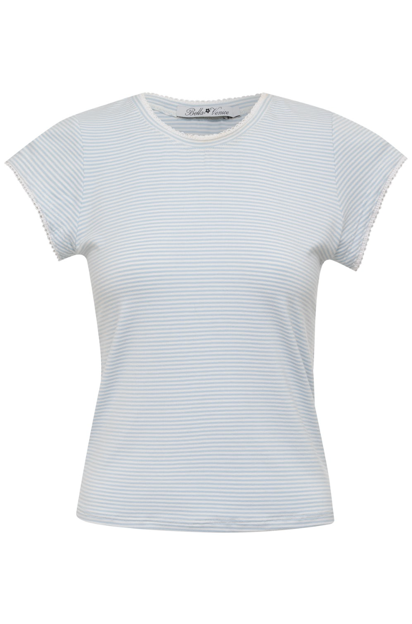 Harper Baby Tee in Blue & White