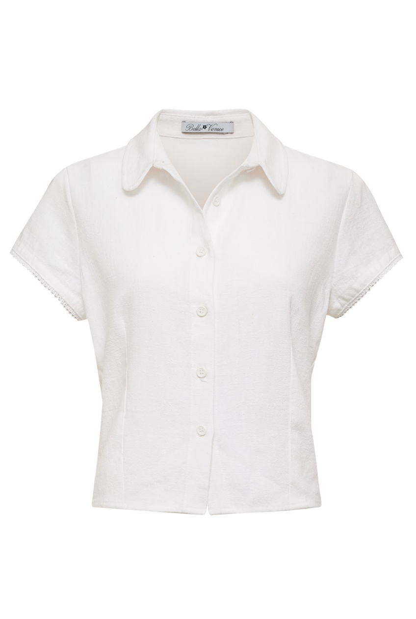 The Elena Button up Shirt in White