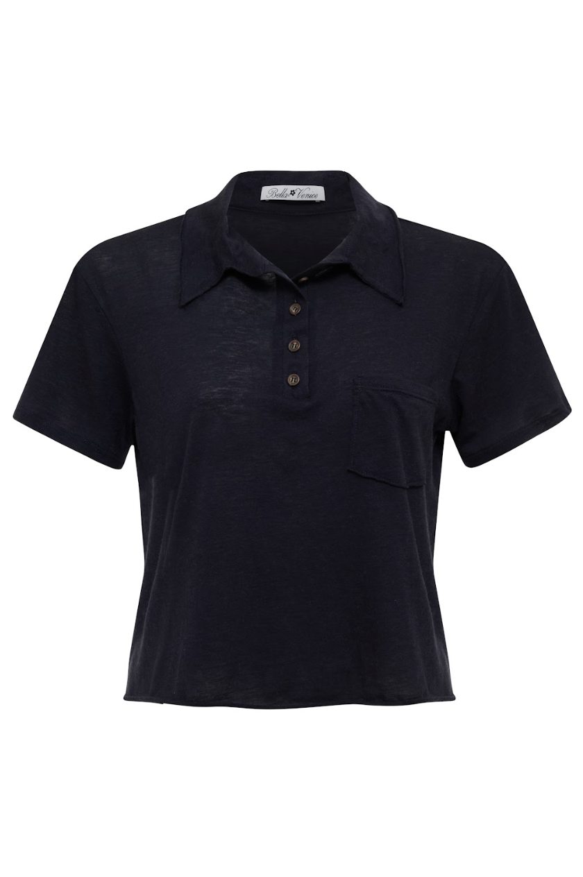 Amelia Polo Tee in Navy