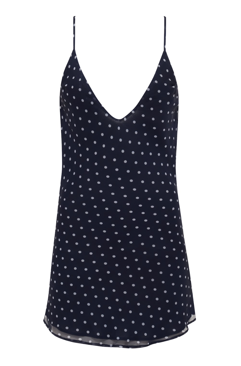 Jordan Slip Dress in Navy & White