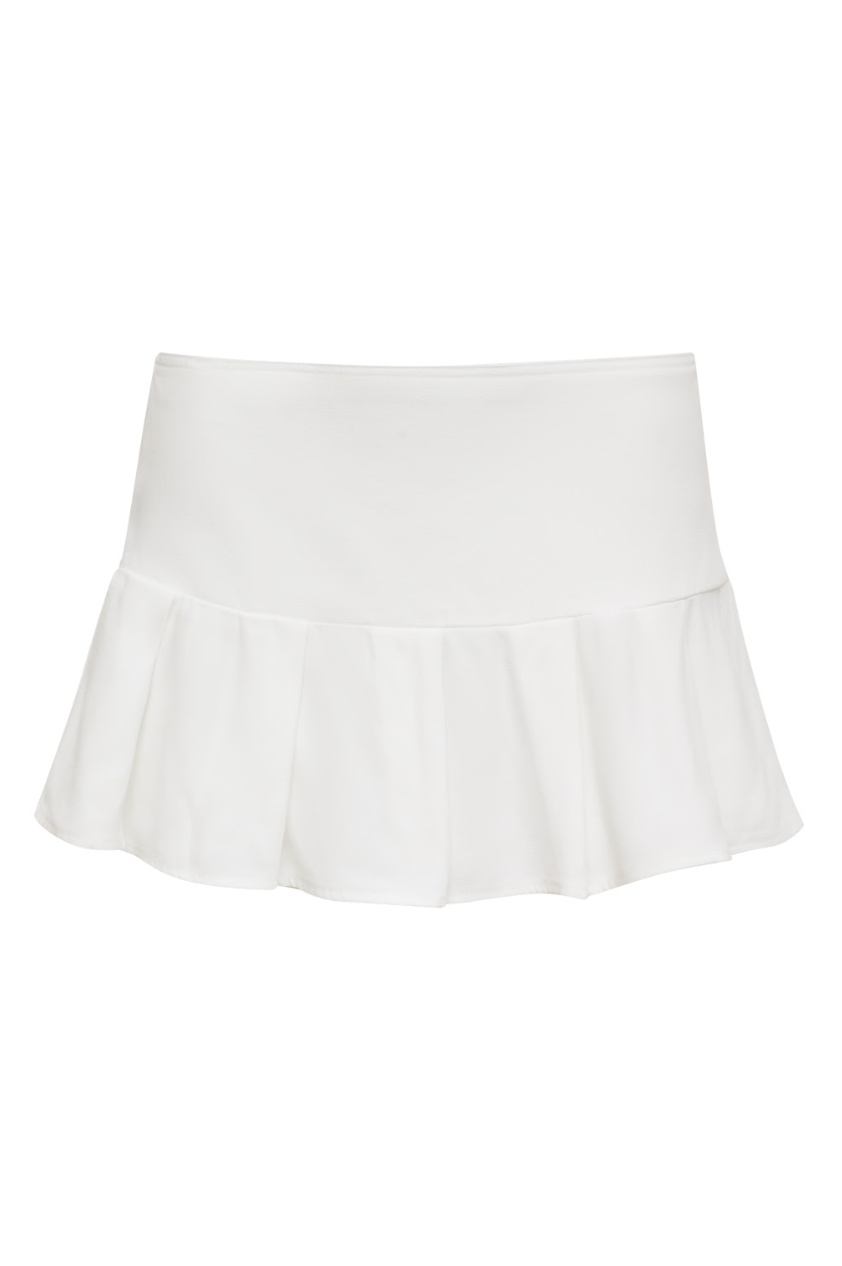 The Grace Pleated Mini Skirt in Ivory