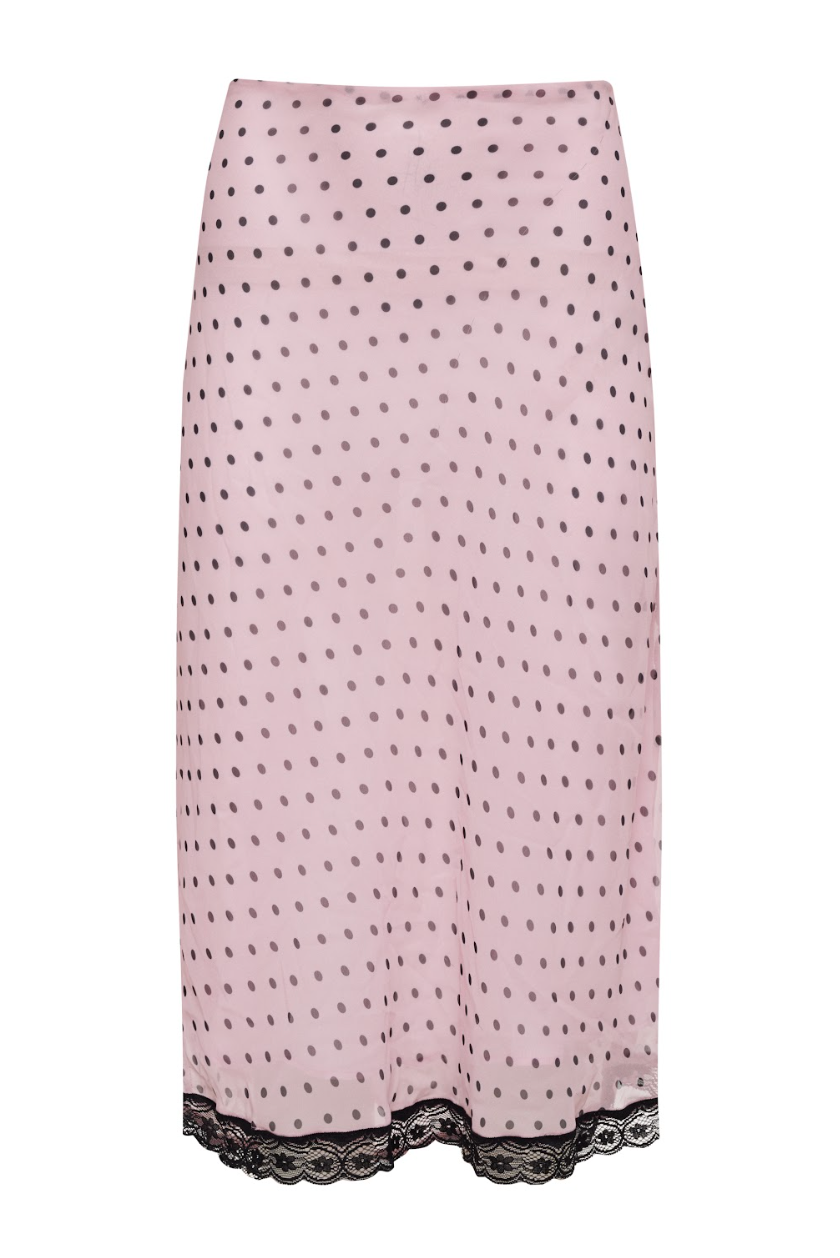 Roxy Skirt in Pink Polka Dot