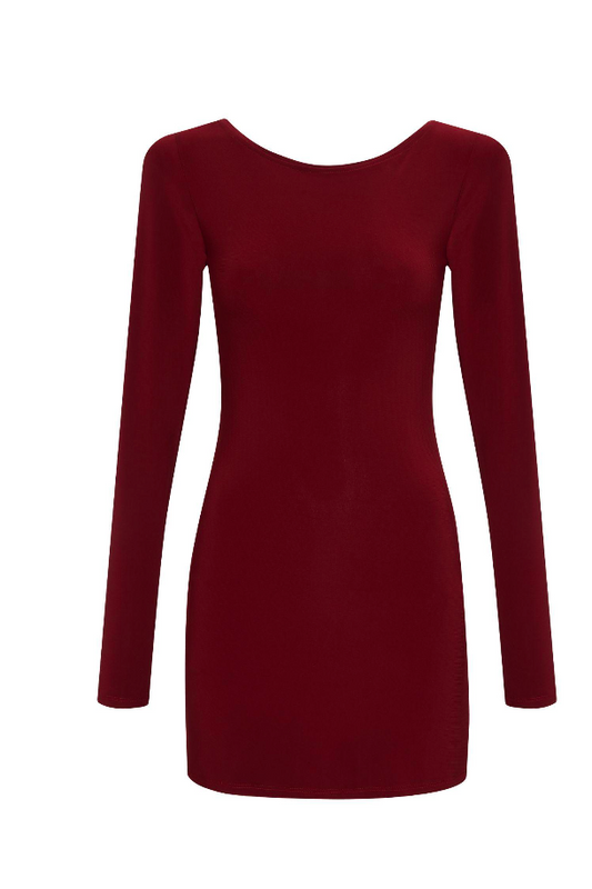 Charleston Mini Dress in Burgundy