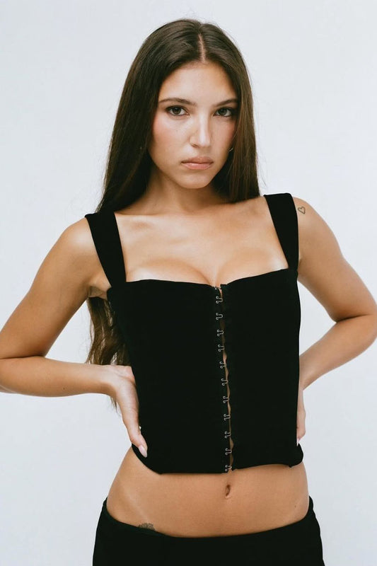 THE AMBROSE CORSET IN BLACK VELVET