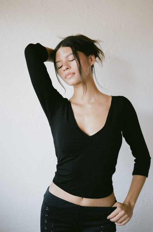 THE V-NECK TEE IN BLACK