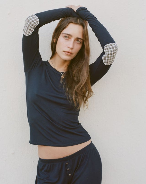 THE PATCHWORK TEE IN NAVY