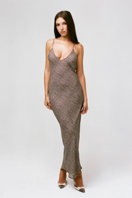 THE JORDAN MAXI DRESS IN MICRO MINI CHEETAH