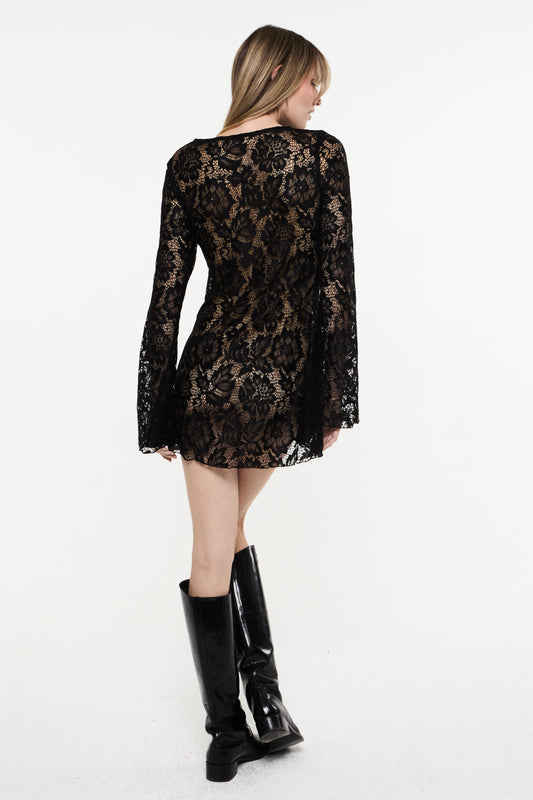 The Britain Dress in Black Lace